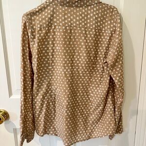 C Wonder Cotton Silk Tan and White Blouse